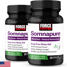 Force Factor Somnapure, 2-Pack, Drug-Free Sleep Aid for Adults with Melatonin, V