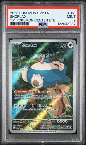2023 POKEMON SVP 151 POKEMON CENTER ETB BLACK STAR PROMO #051 SNORLAX PSA 9