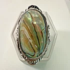 Thailand .925 Vintage Sterling Silver Estate Ring Size 7 w/ Abalone Stone