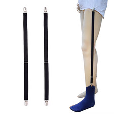 1 Pair Shirt Stays Holders for Men Military Police Adjustable Elastic Leg Suspen
