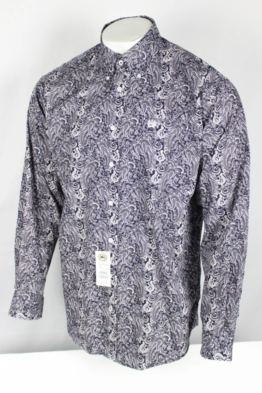 Cinch Men's Long Sleeve Button Down Western Shirt Long Sleeve Gray Black Paisley