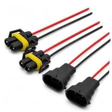 2 PCS H11 H8 Pigtail Socket Wiring Harness, Female Male Connector