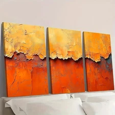 3pcs Orange Canvas Abstract P Wall Art Canvas Framed 50x70cm