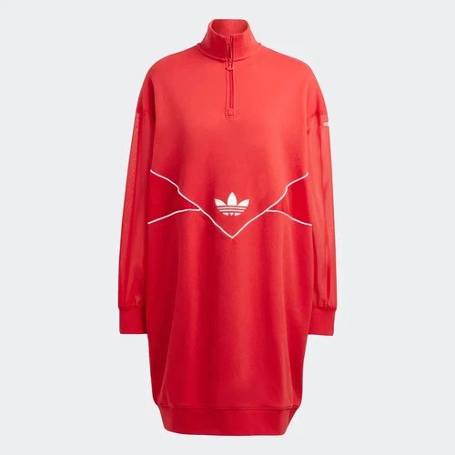 Adidas Archival Oversize Long Sleeve Dress Women's Red IC5383