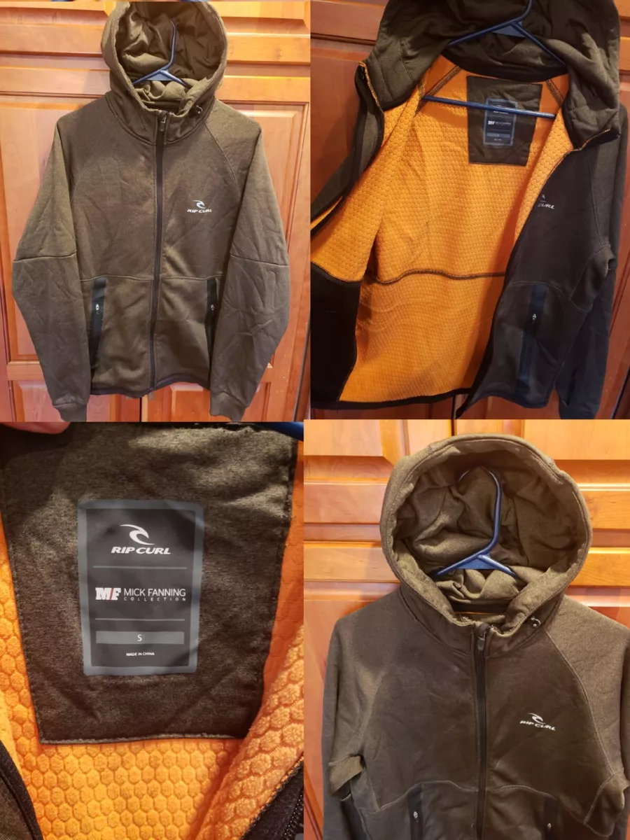 Rare Rip Curl MF Mick Fanning Thermal Fleece Waffle Lined Zip Up