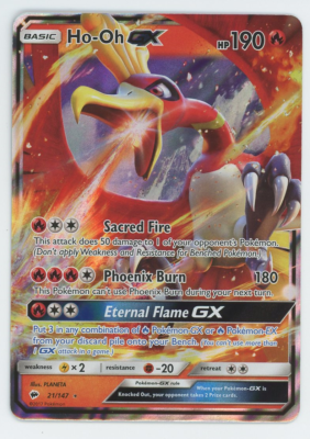 Ho-Oh GX ポケモンカード 190 HP Ho-Oh GX 21/147 Near Mint Ultra Rare Burning Shadows Full Art
