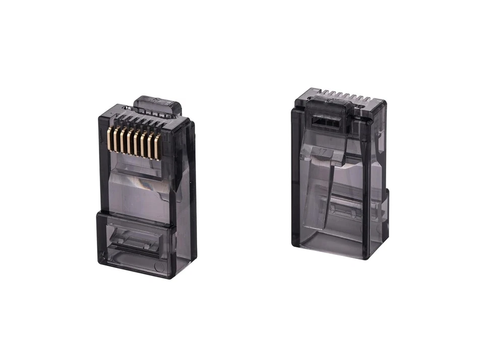 RJ45 Gris EZ Enchufe Modular CAT6 UTP Cable de Red Extremo Paso a través Conector Lote Foto 2 de 4