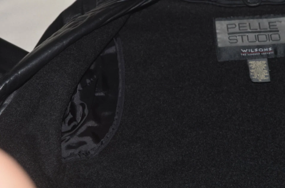 Gabardina Pelle Studio Wilson negra larga de cuero suave talla S y forro de lana Foto 4 de 4