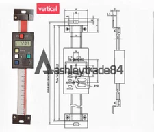 1PCS 100~600mm Vertical Linear Scale Digital Readout LCD Display Bench Ruler
