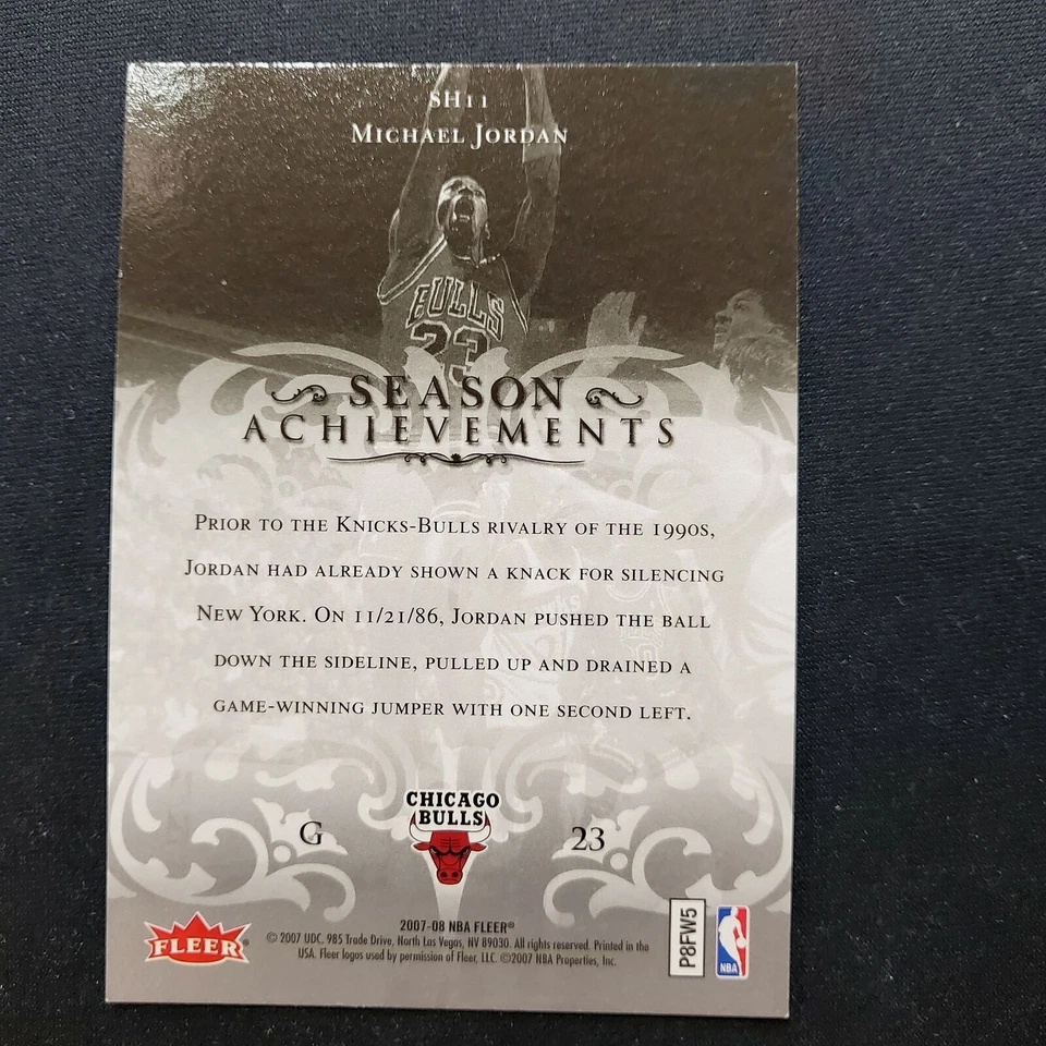 2007-08 Fleer MICHAEL JORDAN #SH11 Season Achievements Chicago Bulls ~MR15A - Image 2 of 2