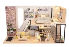 DIY dollhouse kit Including Tool LEDLight Cover Christmas Gift Sweet Home House