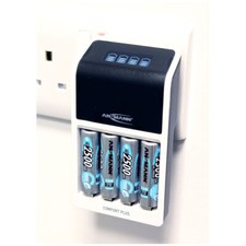 Ansmann 1001-0094-44-02 Comfort Plus UK Battery Charger with 4 x AA 2500mAh
