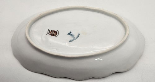 Vintage Wurttemberg Porcelain White Pink Floral Scalloped Trinket Dish - Bild 8 von 10