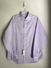 NEW Calvin Klein Lavender Mens XL 17-34/35 Regular Fit Button Up Long Sleeve