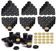 70 PCS Film Canister with Caps and Blank Labels for 35mm Film Black