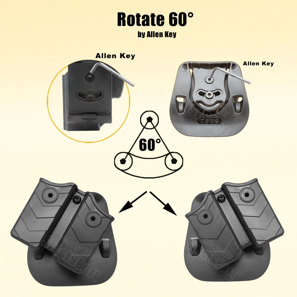 G2 G3 Magazine Holster For Taurus G2C G3C Beretta 92FS S&W MP9 Sig P250 Glock 27 - Image 4 of 4