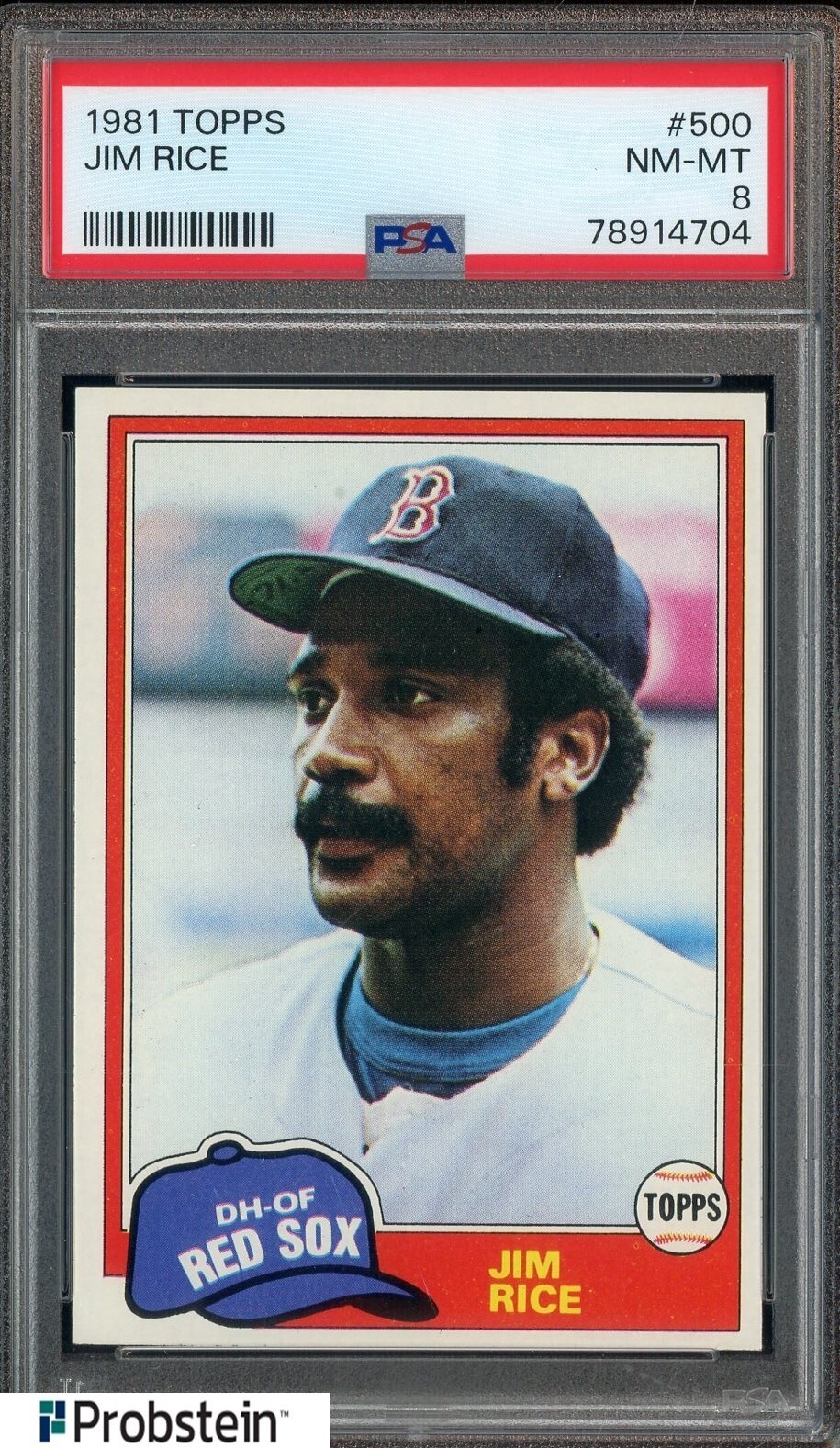 1981 Topps #500 Jim Rice Boston Red Sox HOF PSA 8 NM-MT