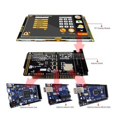 Serial SPI 5" inch 480x272 TFT LCD Touch Shield for Arduino Due,MEGA 2560,Uno