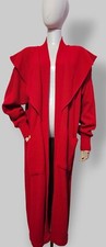 Vintage Stallion Womens Red Knit Duster Oversize Long Coat Open Front  Size L