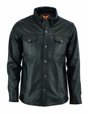 TackField Men's Premium Ultra-Soft Sheepskin Leather Shirt Jacket Lightweight