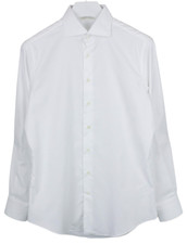 Suitsupply Extra Slim Fit Shirt Men's Button Placket LARGE White