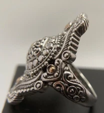 Sarda, Bali Handmade,Unique & Exotic,Sterling/18kt Gold Accents Ring Sz 8 & 9