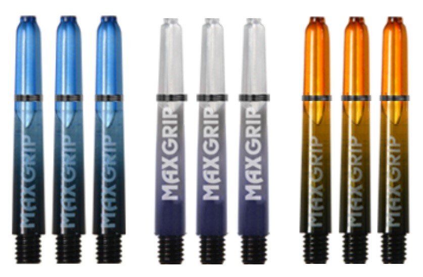 3 Sets XQMax Max Grip Gradient Short Dart Schäfte - Blau Clear Orange