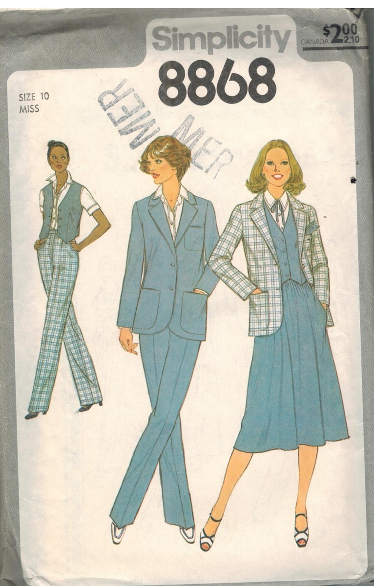 8868 Vintage Simplicity Sewing Pattern 1970's Misses Skirt