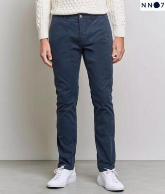 NN07 NO NATIONALITY NWT $220 MARCO 1400 WASHED NAVY TWILL CHINO PANTS. SZ 30X34