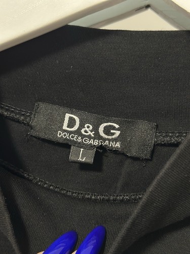 Vintage Dolce & Gabbana Glamour Clover Velour Big Logo Long Sleeve Woman Size L - Picture 5 of 7