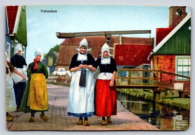 Netherlands Amsterdam, Women in Traditional Dress, DB Unposted Trimmed |  eBay