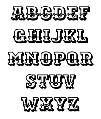 Extra große 22 cm hohe individuelle Buchstaben Zirkusstil Schrift personalisiert Aufkleber