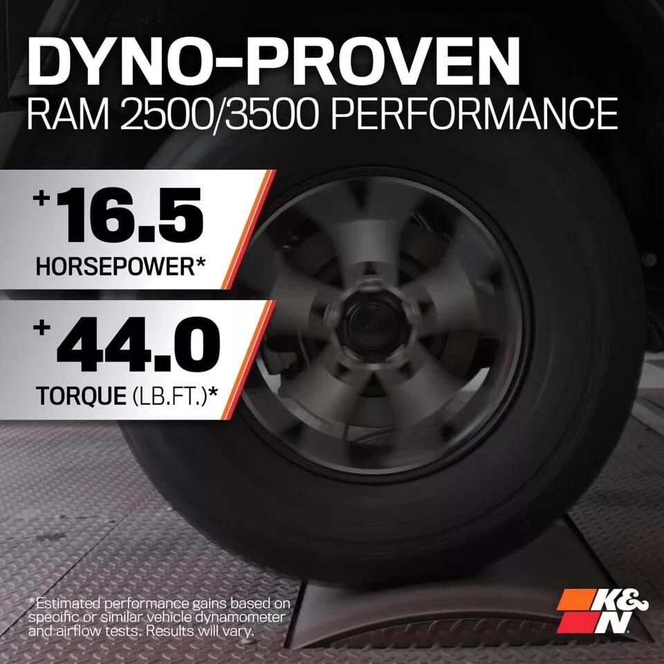 Sistema de admisión de aire cargador de aire K&N 63 para Ram 2500 2013-2018 6,7 L L L6 diésel Foto 3 de 4