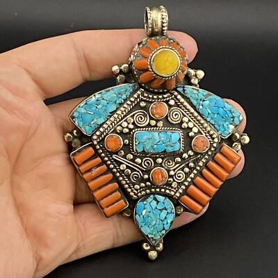 Tibetan Nepalese Handmade Beautiful Unique Nice Huge Pendant Collector Choise