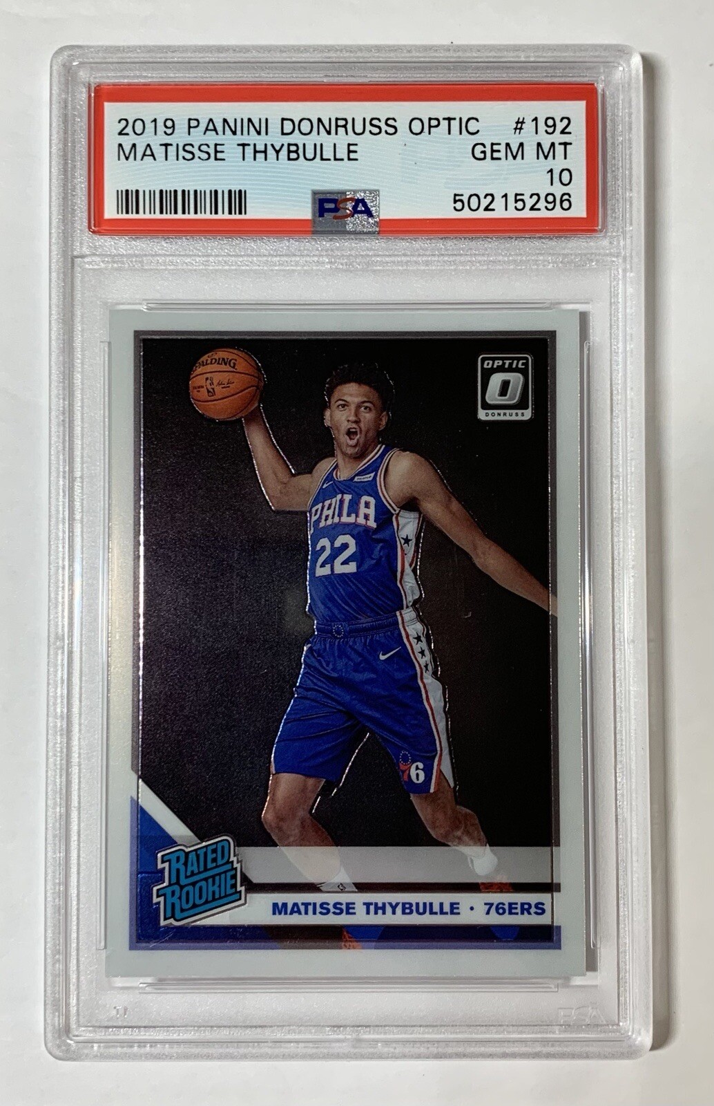 2019 MATISSE THYBULLE 76ERS PANINI DONRUSS OPTIC ROOKIE PSA 10 GEM MINT #192 RC