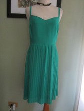 SANCTUARY Green Pleated Lined Adjustable Straps Polyester Dress Size M