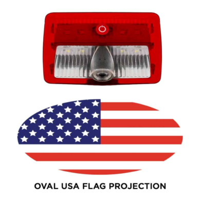 USA Flag Oval Projector LED Door Light, Passenger Side Fits