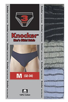 Knocker Men's Ultra Stripe Cotton Bikini Briefs (6-Pack) – Assorted Colors S-XL