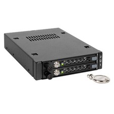 ICY DOCK Rugged Full Metal 2 x 2.5  SATA/SAS HDD  SSD Mobile Rack for Ext
