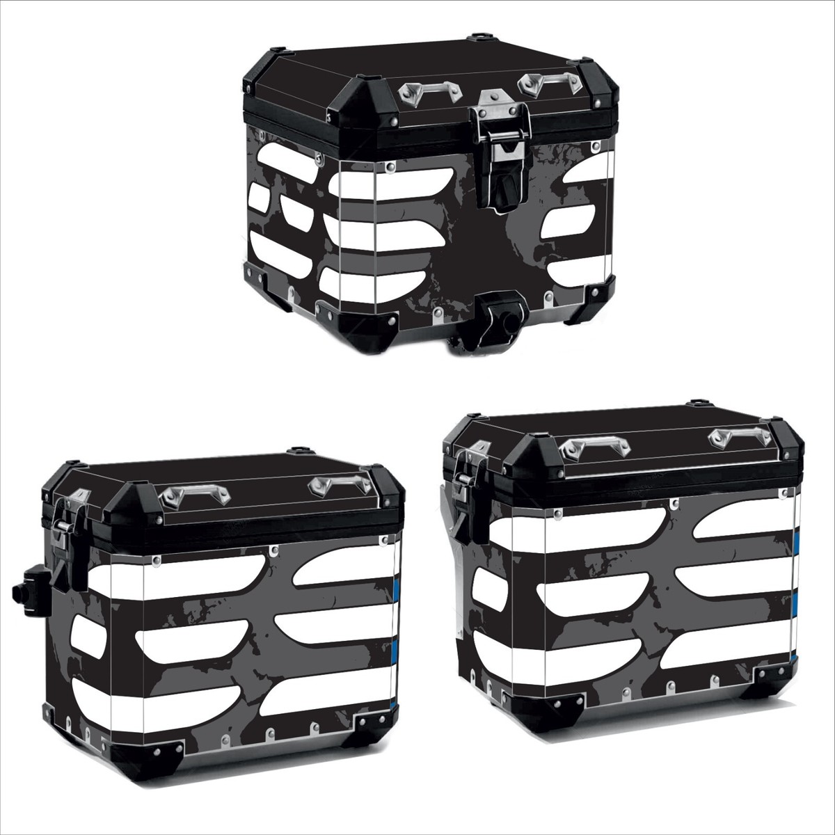 Set adesivi Valigie Laterali Top Case Alluminio BMW GS 1200 1250