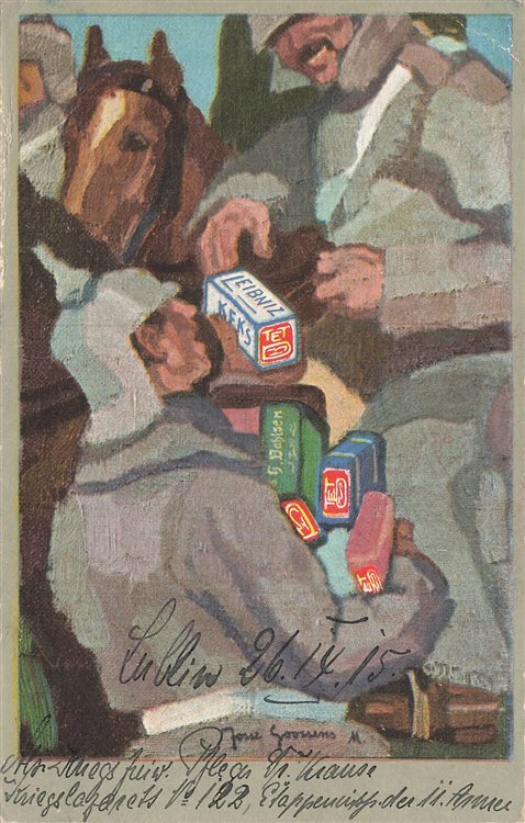 723839) Werbekarte 1. WK Leibnitz Butterkeks Hannover Soldaten um 1915 !!!