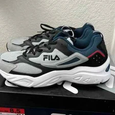 Fila Mens Recollector Athletic Shoe -Grey/Black/Blue-NEW
