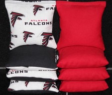 8 ALL WEATHER CORNHOLE BEANBAGS made w ATLANTA FALCONS Fabric ACA Reg Bags