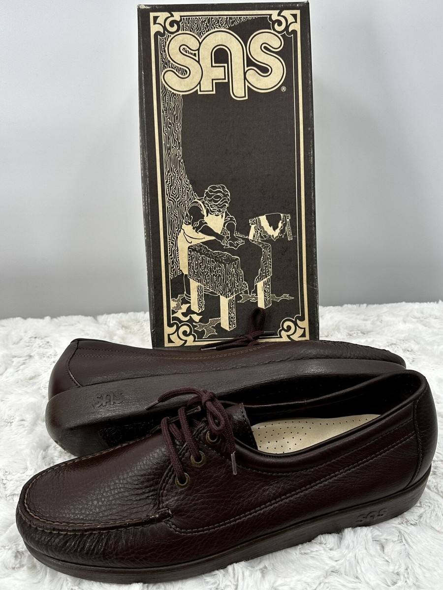 NEW SAS Mens Amigo Lace-UP Loafer Dark Brown Leather Size 