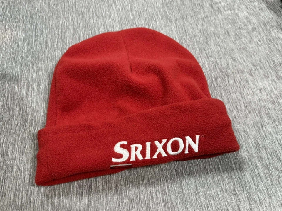 Srixon Beanie Hat Cap Mens Red Fleece Golf Retro Vintage Outdoors Winter Snow b - Image 3 of 4