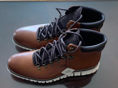 Cole Haan Zero Grand Water Resistant Hiker Boots British Tan C35595 Mens Sz 9.5