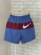 Mens Vintage Nike Big Swoosh Blue Red Shorts Size L