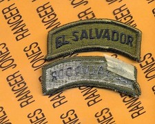 US Army EL SALVADOR OD Green & Black tab patch m/e 