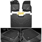 3W Floor Mats For 2015-2025 Ford F-150 Super Crew Cab All Season TPE Car Liners
