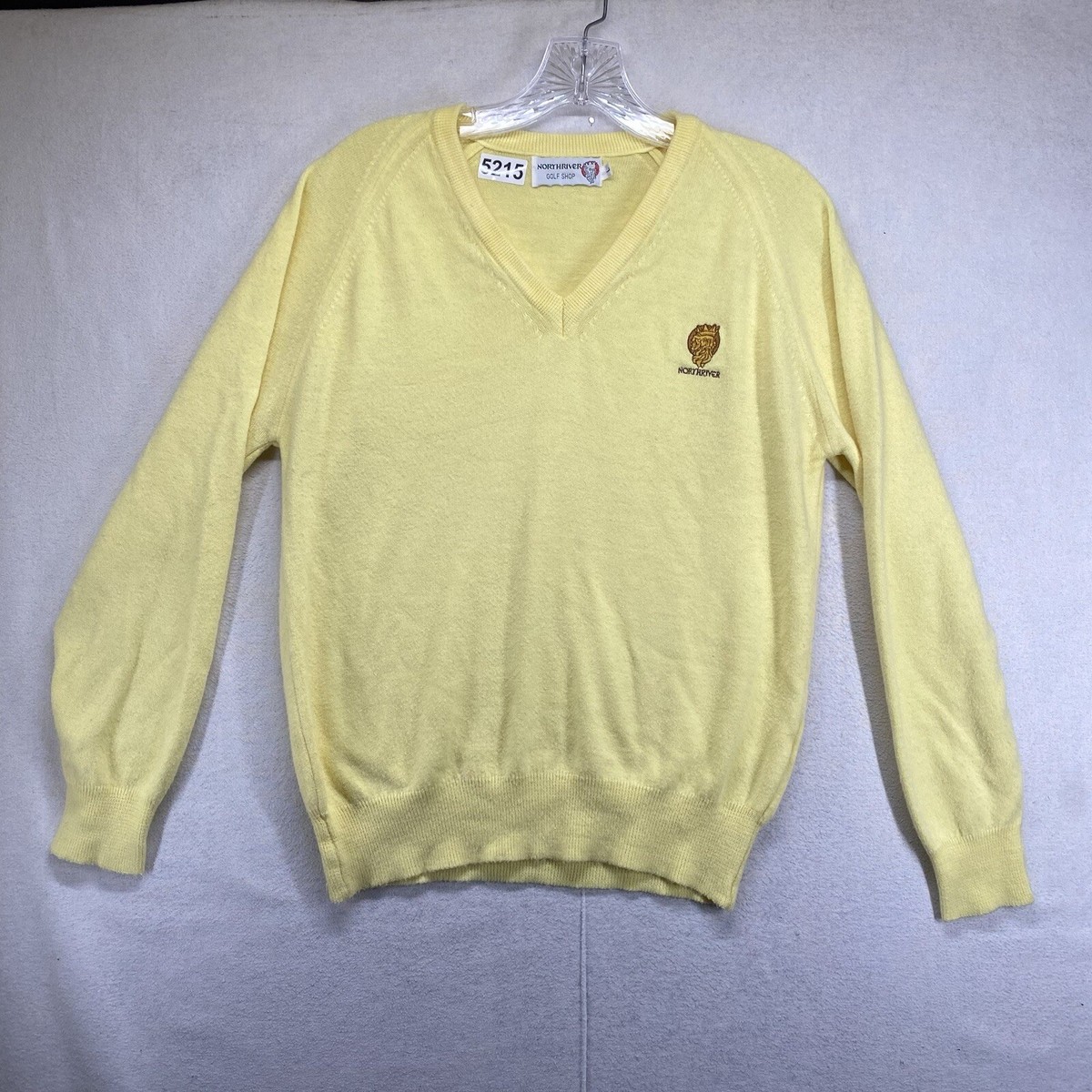 Vintage Golf Sweater Yellow Jumper Mens Size Small BOXY Fit North